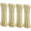 PawJoy Rawhide Dog Chew Bone 5 Inches, Chicken Flavour, Dog Treats, Delicious Bones Dogs, Puppy Snack 500 Grams