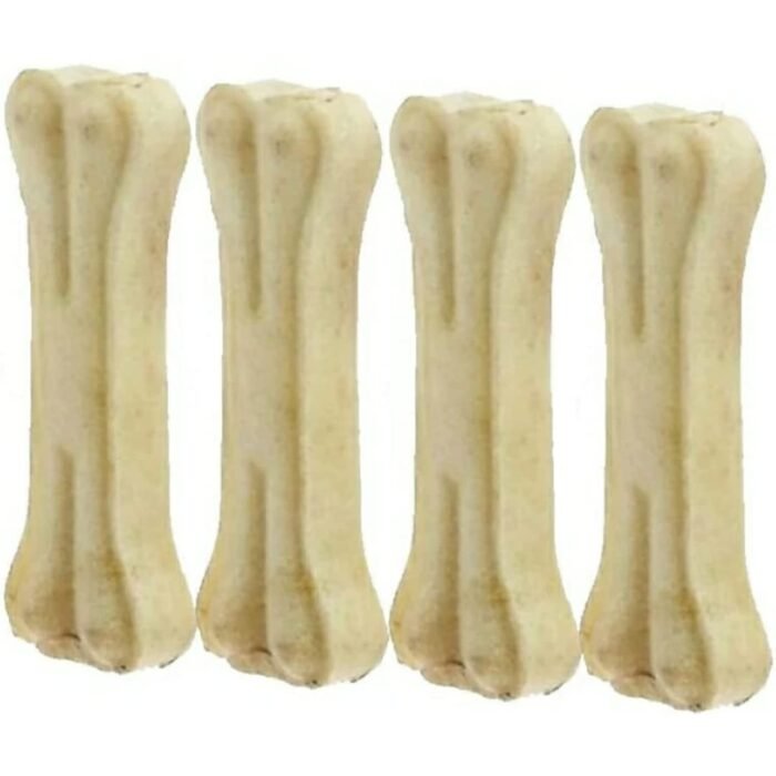 PawJoy Rawhide Dog Chew Bone 4 Inches, Chicken Flavour, Dog Treats, Delicious Bones Dogs, Puppy Snack 500 Grams