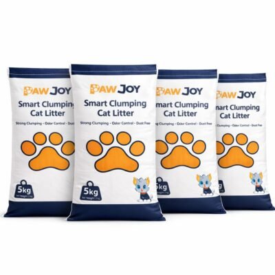 PawJoy Scented Cat Litter – 20kg | Super Fast Clumping, Odor Control, Fresh Lavender Fragrance, Low Dust Formula