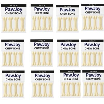 PawJoy Rawhide Dog Chew Bone 4 Inches, Chicken Flavour, Dog Treats, Delicious Bones Dogs, Puppy Snack 500 Grams