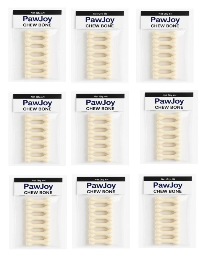 PawJoy Dog Chew Bone 3 Inches, 500 Grams, 14 Pcs Chicken Flavour, Dog Treats, Delicious Bones for Small Dogs, Puppy Snack