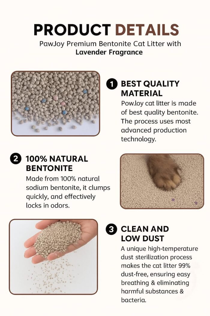 PawJoy Scented Cat Litter – 2kg | Plus One Cat Wipes | Super Fast Clumping, Odor Control, Travel Pack, Low Dust Formula | Combo Pack