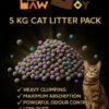 PawJoy Scented Cat Litter – 5kg | Super Fast Clumping, Odor Control, Lavender Fragrance, Low Dust Formula