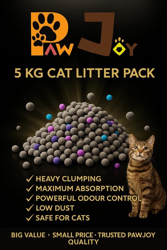 PawJoy Scented Cat Litter – 5kg | Super Fast Clumping, Odor Control, Lavender Fragrance, Low Dust Formula