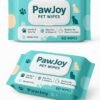 PawJoy Anti-Bacterial Wet Wipes for Dogs & Cats | Cleansing, Deodorising & Grooming Wipes | 80 Wipes per Pack | Pack of (1)