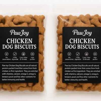 PawJoy Dog Chicken Flavour Real Chicken Biscuit for All Life Stages Dog, 1kg (Buy 1 Get 1 Free)