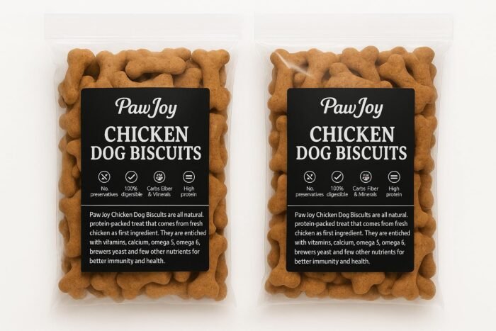 PawJoy Dog Chicken Flavour Real Chicken Biscuit for All Life Stages Dog, 1kg (Buy 1 Get 1 Free)