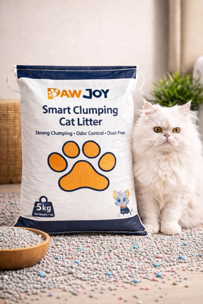PawJoy Scented Cat Litter – 20kg | Super Fast Clumping, Odor Control, Fresh Lavender Fragrance, Low Dust Formula